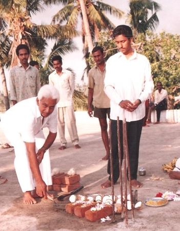 First Floor Stone Laid by Sri S. Brahmareddy (Development Committee Chairman)